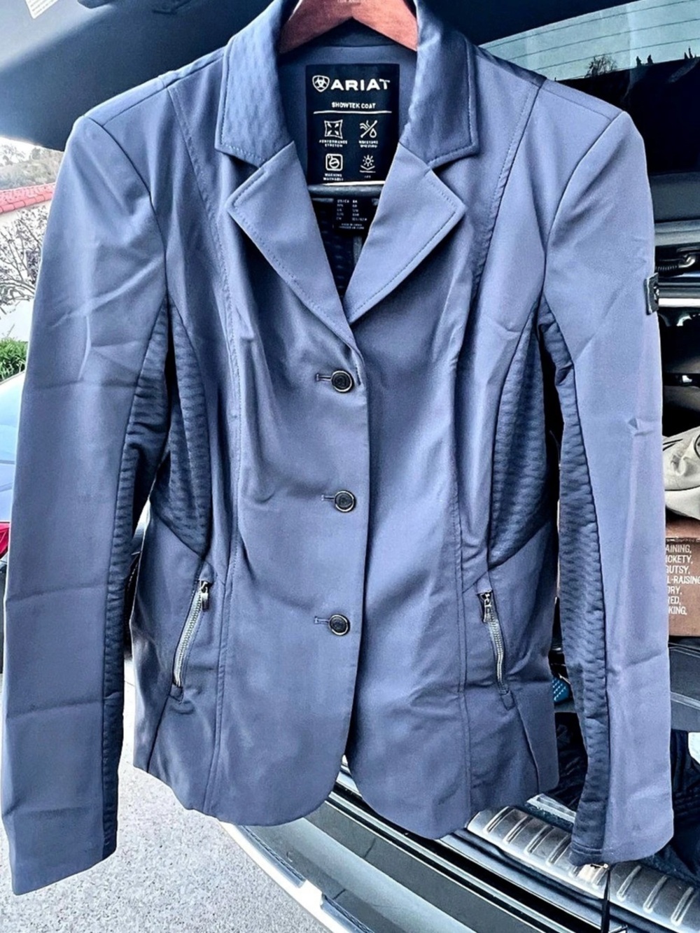 NWT Ariat Galatea Bellatrix Showtek Show Coat Women’s 8T Grey